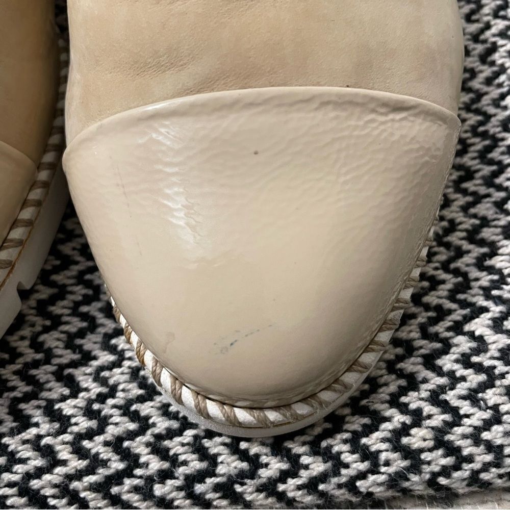 Paul Green Daniella Beige Suede/Patent Leather Cap Toe Slip On Shoes Sz-7(9-9.5) - Picture 2 of 9